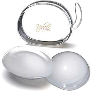 Uplift Secret Silicone Bra Inserts - Clear Gel Push Up Breast Pads - Bra Padding Bust Enhancer (Large)
