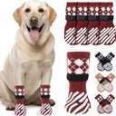 LOOBANI Dog Socks to Prevent Licking Paws - Dog Socks for Hardwood Floors Anti Slip for Traction Control - Dog Grippy Socks for Senior Dog Small Medium Large Dogs on Tile Floors, Red L