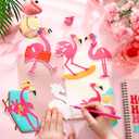 Cholemy 200 Pcs Flamingo Theme Party Decor, Summer Pink Flamingo Cutouts with 400pcs Glue Point Hawaiian Theme Paper Cutting for Bulletin Border Decor Birthday Party Supplies