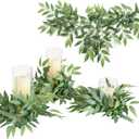 Ling's Moment Artificial Cinnamon Leaf Greenery Garland - 6 Pack, Candle Vines, Splicable 2.3ft Stems for Table Centerpieces, Lantern Rings, Backdrop Floral Arrangements & Wedding Arches