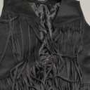 Fahsyee Fringe Vest Women Western Tops Faux Suede Tassel Cowgirl Outfits 70s Hippie, Large