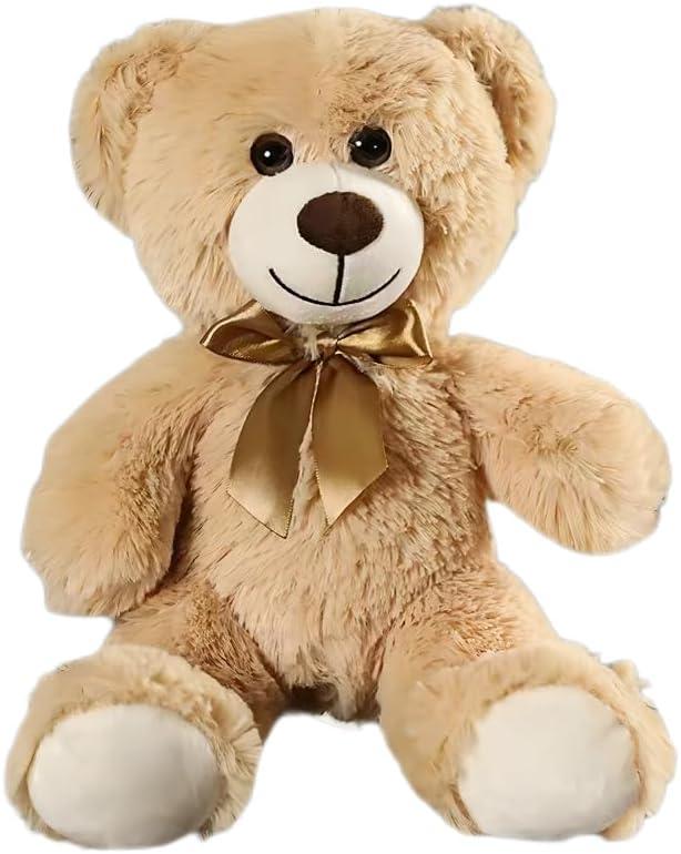 Teddy Bear Stuffed Animals, 13 Inches Teddy Bear Plush Toy Birthday Christmas Valentines Day Gift for Kids Girlfriend (Light Brown)