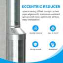 10" to 8" Inch Eccentric Duct Reducer & Increaser, Galvanized Offset Air Ducting Adapter, Round Metal Pipe Connector for Kitchen Range Hood, Bathroom Fan & Ventilation Systems