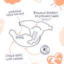 Pura Newborn Baby Diapers Size N (Up to 10 lbs), 3 Pack (84 Hypoallergenic Diapers) Totally Chlorine Free (TCF), Disposable Diapers for Sensitive Skin, Blowout Protection & Wetness Indicator