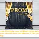 6x6ft Fabric 2026 Prom Send Off Backdrop Black and Gold Glitter Graduation Balloon Photography Background Congrats Grad Class School Party Decorations Photo Banner