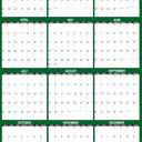 24" x 36" SwiftGlimpse 2027 Wall Calendar Erasable Large Wet & Dry Erase Laminated 12 Month Annual Yearly Wall Planner, Reversible, Horizontal/Vertical, GREEN