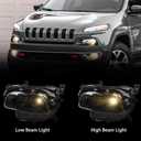 Pair Halogen Headlight for Jeep Cherokee 2014-2018 (Black Housing)