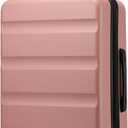 Kono 28 Inch Expandable Spinner Luggage with Wheels Hardshell Large Checked Suitcase TSA Lock Nude/Rose Gold