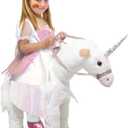 Kids Unicorn Ride On Costume T-Rex Dragon Animal Halloween Cosplay - Unicorn-M