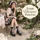 Womens Lace Ankle Socks Ruffle Frilly Socks,Mesh Lace Trim Lolita Sock,Cute Mesh Frilly Dress Sock for Women (Black)