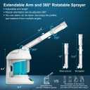 DENFANY Hair Steamer Facial Steamer 2 in 1 Nano Ionic Steam for Deep Hydration, Adjustable Arm, Easy-Clean Wide Mouth Tank, Home & Salon Use