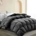 SNOWMAN Premium Down Comforter King Size, Luxurious All Season Duvet Insert with Cotton Blended Fabric, 3D Baffle Box Design Hotel Bedding Comforter (Dark Grey,106"x90")