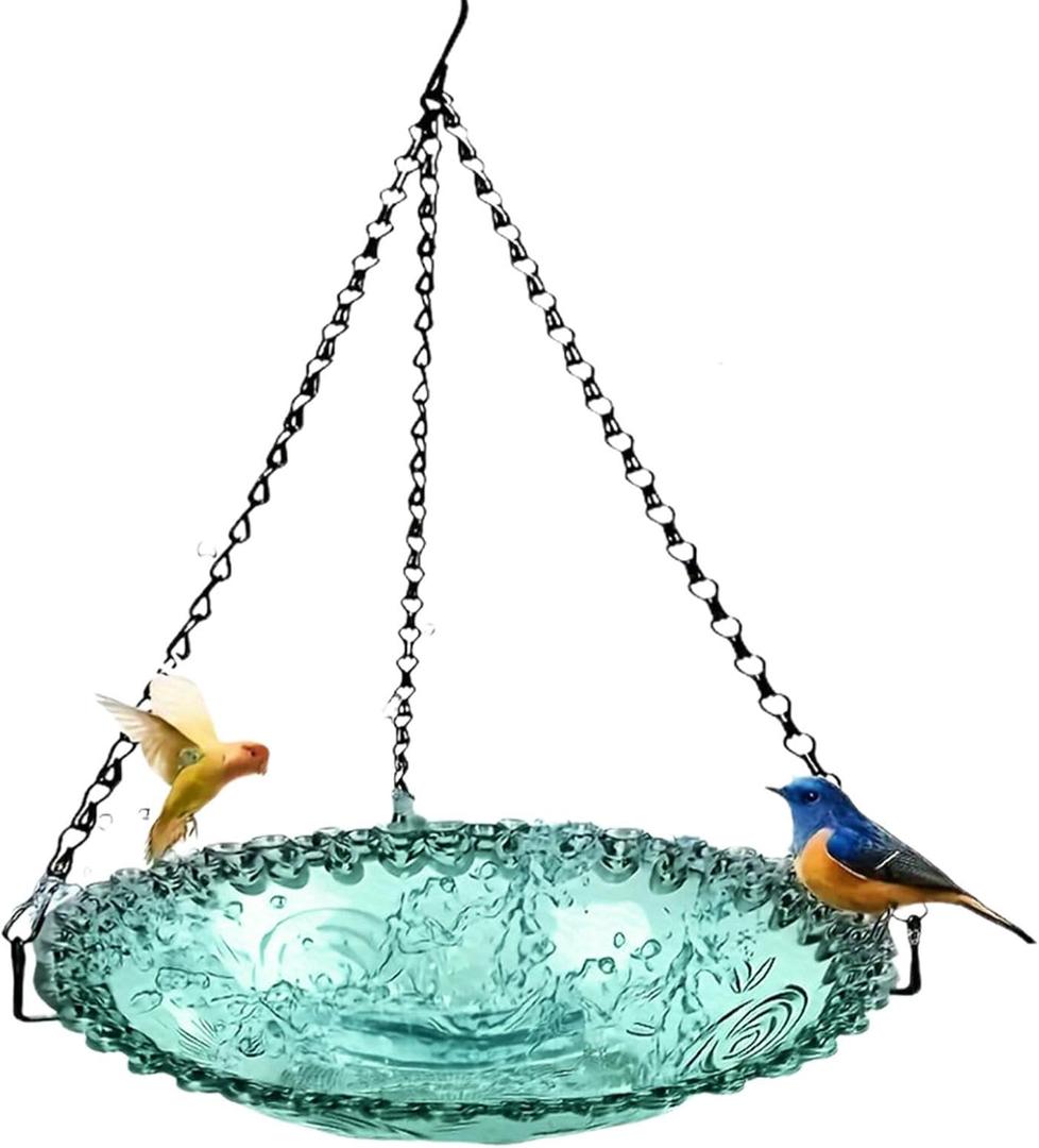 Hanging Bird Feeder | Garden Tray Bird Feeder | Hanging Bird Bath, Bird Bath Tray for Garden Yard Decoration, Bird Water Bowl, Decorative Garden Bird Feeder, Garden Backyard Patio