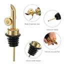 uxcell Weighted Stainless Steel Liquor Bottle Pourers, 4 Pcs Auto Flip Feature Olive Oil Dispenser Spout, Bottle Pourers for Alcohol Wine Vinegar, Gold