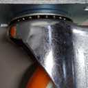 4 Inch Industrial Heavy Duty Swivel Caster Wheels with Brake,Set of 4 Safety Locking Casters,Load 2000lbs,Premium Polyurethane Wheels for Table,Trailer,Saw Table,Stage Toolbox,Bed,Corn Board (Orange)