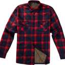 Mens Long Sleeve Shirts- Thermal Work Padded Warm Shirts Quilted Lined Flannel Heavyweight Plaid Fleece Shirt
