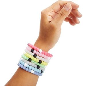Zodaca 8 Pack of Beaded Bracelets for Party Favors, VSCO Color Changing Jewelry (Silicone, 2.6x0.3 in), Silicone, no gemstone