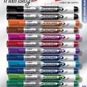 BIC Intensity Advanced Colorful Dry Erase Markers, Bullet Tip, 12-Count Pack of Assorted Colors, Whiteboard Markers for Teachers and Office Supplies