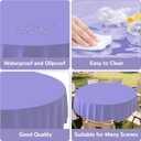 2 x 3 Pack Plastic Table Cloth Round 84 inch Plastic Tablecloth Disposable Round Cover Leakproof for Parties, Picnic, Camping, Birthday, Weeding (Light Purple)