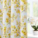 HOMEIDEAS Yellow Floral Blackout Curtains, 52 x 84 Inches Long Room Darkening Flower Grommet Drapes for Living Room, Bedroom, 2 Panels,