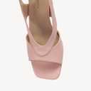 NEWBELLA Women's Square Toe Heeled Sandals - Slingback Strap Dress Shoes for Work Commute & Summer Outfits