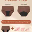 BAMBOO COOL Womens Period Underwear High Waisted Leakproof Postpartum Maternity Panties Soft Breathable Absorbent,3 Pack (M)