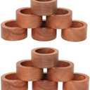 ARN CRAFT Wooden Napkin Ring for Weddings Dinner Parties or Every Day Use (Set of 12, Plane), Pack of 2