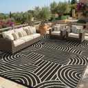 Garvee Reversible Rainbow Outdoor Rug 10x14, Brown