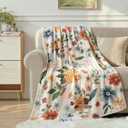 Lahome Rerto Fleece Blanket for Women Boho Bedroom Decor, Small Throw Blanket for Couch Bed Chair Cover, Decorative Fleece Blanket Throws Mom Gift Vintage Home Decor, Bohemian Colorful 50x60