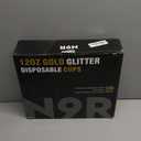 N9R 100PCS 12oz Gold Plastic Cups, Gold Glitter Disposable, Elegant Wedding and Party Cups