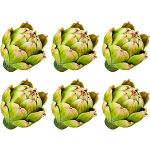 Funzhan 6pcs Small Faux Artichokes Decoration, Green Artificial Artichoke