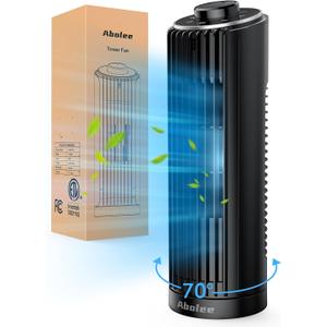 Abolee Tower Fan, 23ft/s Desk Fan, 70 Oscillating Table Fan for Bedroom, Standing Table Fan with 3 Modes, 2024 New 13 Inch Bladeless fan for Bedroom, Home,Office