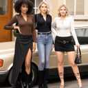 MANGOPOP Henley Bodysuit for Women Button Down Long Sleeve Tops Body Suits Dressy Blouse Casual (Brown, XL)