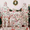 VNVNE Matching Christmas Onesie Pajamas Set for Family/Couples/Women/Men, One Piece Xmas Pjs Hooded Zipper Printed Sleepwear (Medium, Green)