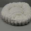 Tiny Dog Bed for Small Dogs and Cats  16 Inch Donut Washable Soft Comfort Indoor Extra Small Pet Bed,Calming Anti-Anxiety Non-Slip Fluffy Plush Faux Fur Round Puppy Beds Fits Up to 5 lbs Pets,Cream