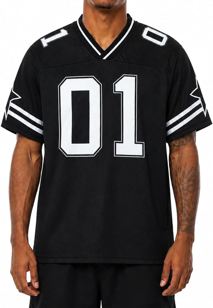 Jersey Shirts for Women Y2k Graphic Tees V Neck Baggy Streetwear Number Oversized T Shirt Summer Tops (XL)