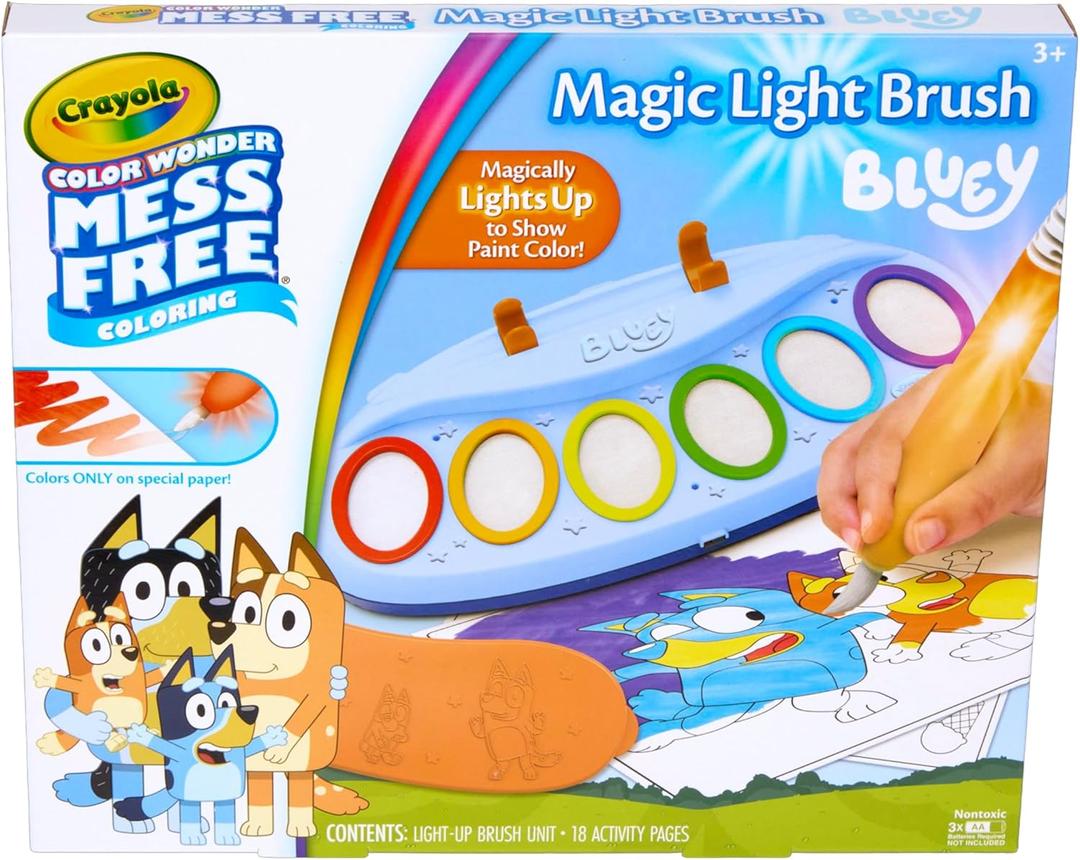 Crayola Bluey Color Wonder Magic Light Brush, Mess Free Painting Station for Kids, Essential Easter Basket Stuffers & Gifts, Toddler Bluey Toys & Activities, Ages 3+