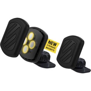 Scosche MXDM Magnetic Phone Holders for Your Car, Dashboard Cell Phone Holder with Extra Strong Magnet and Thick Metal Plate, Car Mount Cellphone Stand Compatible with iPhone, Samsung and More, 2 Pack