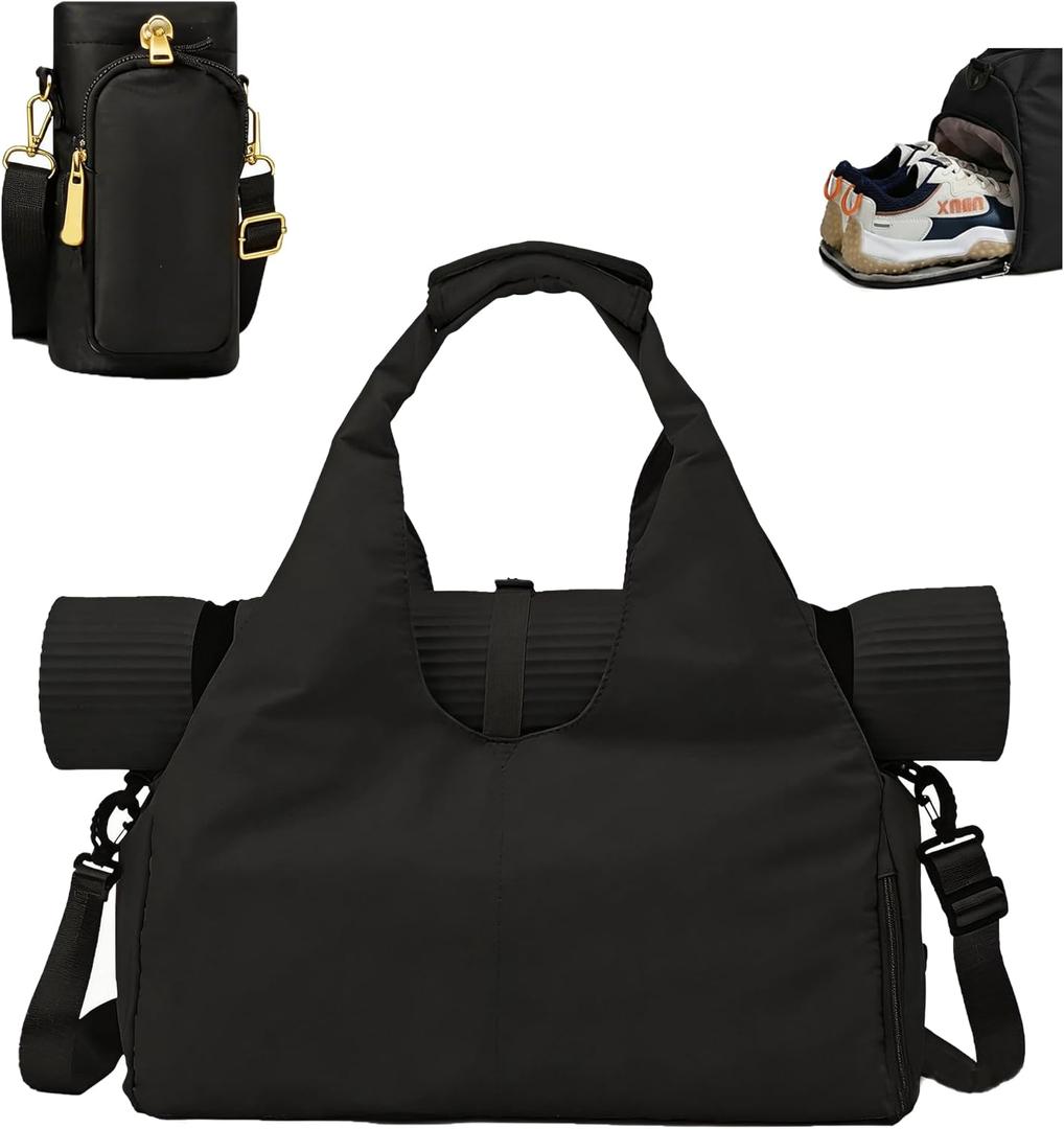Yoga Mat Bag, Sport yoga Gym Bag for women, Lightweight yoga mat bag carrier with Yoga Strap, Carryall Yoga Tote Bag