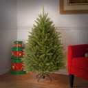 National Tree Company 4.5 ft Pre-Lit Dunhill Fir Artificial Christmas Tree, 450 Clear Lights, 763 Tips, Includes Stand, Green