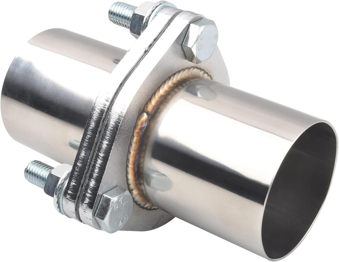 Exhaust Flange Bolts Quick Fix Repair Pipe Kit w/Gasket & Hardware, 2.5'' Inch OD 3 Bolts T304 Stainless Steel Universal Flange Replacement Kit Exhaust Flange Bolts Quick Fix Repair Pipe Kit w/Gasket & Hardware, 2.5'' Inch OD 3 Bolts T304 Stainless Steel Universal Flange Replacement Kit