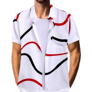 Hawaiian Shirt for Men Short Sleeve Button Summer Beach Casual Short Sleeve Tropical Holiday Beach Shirts (White, M)