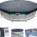 SIHAIAN 15 Ft Pool Cover, Quick Installation and Removal Above Ground Pool Cover, One-Piece Round Pool Cover, Waterproof, Preventing Waterlogging, UV and Weather Resistant Solar Swimming Pool Cover