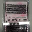 FANXITON DIY Individual Eyelash Extension Kit, Thick Volume Lash Clusters 40D+50D D Curvature, 280 Pieces Thin Band Cluster Lashes with Bond and Seal Tweezers Used