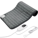 Heating pad, heat pad for dry and wet, heat pad for back, neck, shoulder, stomach, soft flannel surface (30 x 60 cm), 30 x 60 cm, dark grey