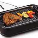 Electric Grill, with Glass Lid, Adjustable Thermostat, Electric Multi-Pan, BBQ Barbecue, Electric Grill Bottle