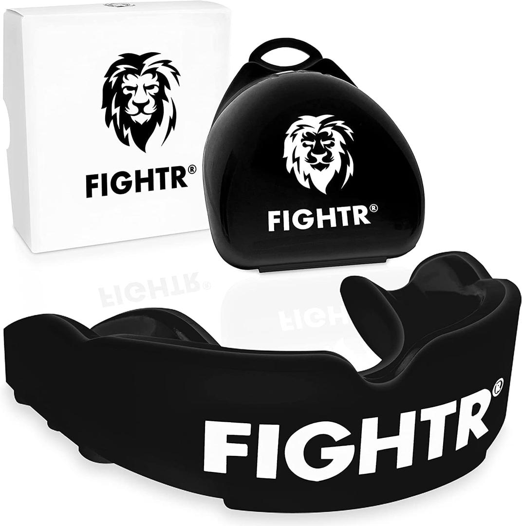 FIGHTR Premium Mouth Guard - for Excellent Breathing & Easy to fit | Sports Mouth Guard for Boxing, MMA, Football, Lacrosse, Hockey and Other Sports | incl. hygienic Box (1 Set)