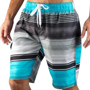 Kanu Surf Men's Flex Swim Trunks (Regular & Extended Sizes) (Medium, Avalon Black/Aqua)