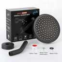 High Pressure Rainfall Shower Head, 6 Inches Showerhead with Perfect Adjustable Replacement, Removable Restrictor, Easy Installation for Your Bathroom Shower Heads (Matte Black + Shower Arm)