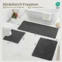 Toilet Rugs U-Shaped Mat 24x24, Contour Bathroom Mat - Ultra Soft & Absorbent Chenille, Quick-Dry, Machine Washable with Non Slip Barrier Backing, Darkgrey